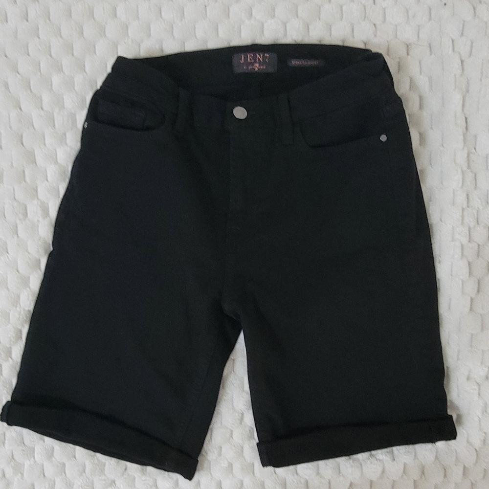 Jen7 By 7 For All Man Kind Size 6 Women's Black Bermuda Shorts